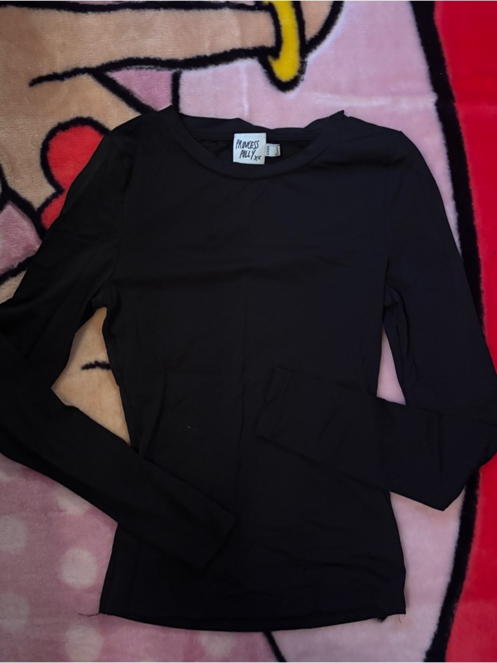Princess Polly Black Crewneck Long Sleeve Top
